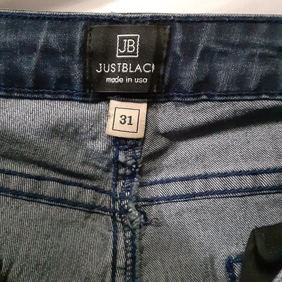 Just Black Size 31 Dark Blue Jean Skinny Stretch Comfort Zipper Ankle USA Made - Picture 4 of 6